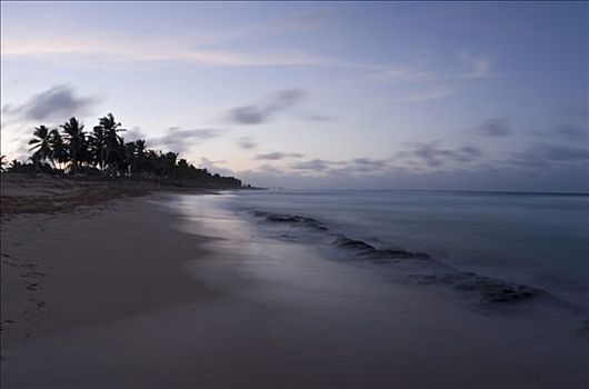 海浪,黎明,干盐湖,澳门,多米尼加共和国,中美洲