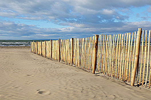 沙子,栅栏,海滩,法国