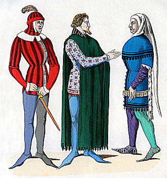 贴身男仆,14世纪,服饰