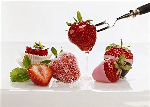 冰冻,糖浆,草莓