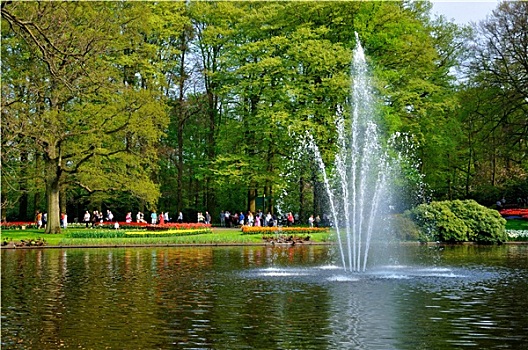河,库肯霍夫公园,公园,荷兰