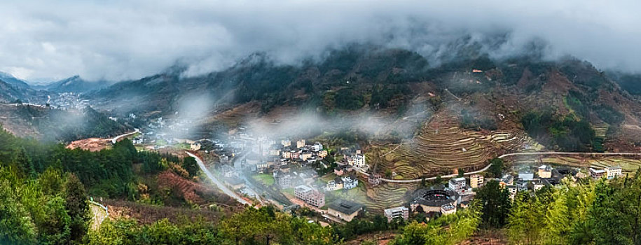 福建省,龙岩市,永定区,南溪,楼群,建筑,景观