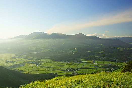 五个,山脉,熊本,日本