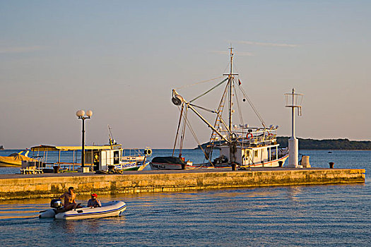 港口,捕鱼,旅游,船,岛屿,伊斯特利亚,克罗地亚,欧洲