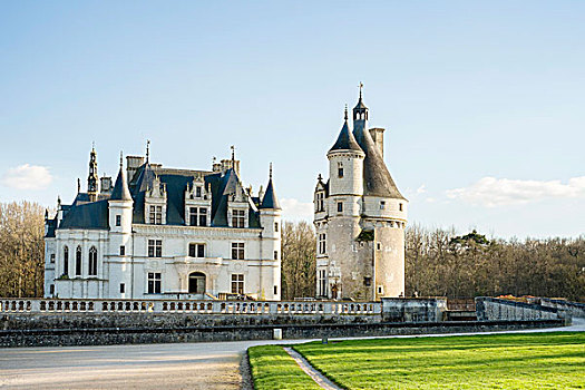 正面,舍农索城堡,城堡,旅游,卢瓦尔河,中心,法国,欧洲