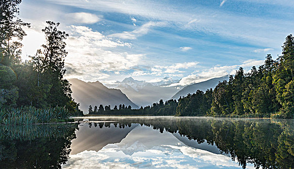 山,烹饪,反射,湖,库克山国家公园,西区国家公园,新西兰,阿尔卑斯山,南岛,大洋洲