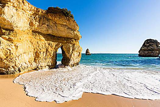 海浪,天然拱,拉各斯,阿尔加维,葡萄牙