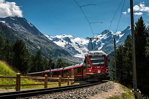 高速列车,多,山脉,背影,瑞士,欧洲