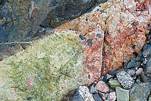 色彩,石头,冰河,半岛,格陵兰东部,格陵兰