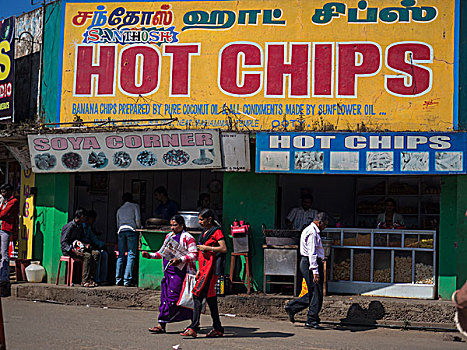 餐食,商店,泰米尔纳德邦,印度