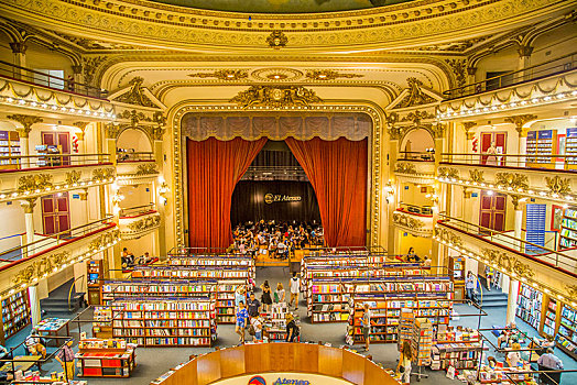 精彩,书店,剧院,布宜诺斯艾利斯,阿根廷,南美