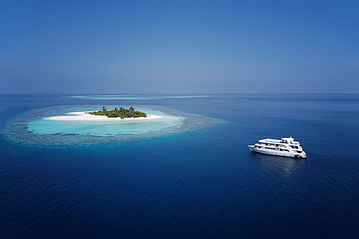 旅游,船,锚,无人,棕榈岛,阿里环礁,印度洋,马尔代夫,亚洲