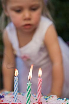 女孩,生日蜡烛