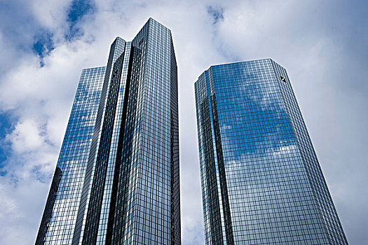 高耸,摩天大楼,德国,银行,建筑,法兰克福