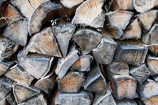 一堆,木头,风化,木柴