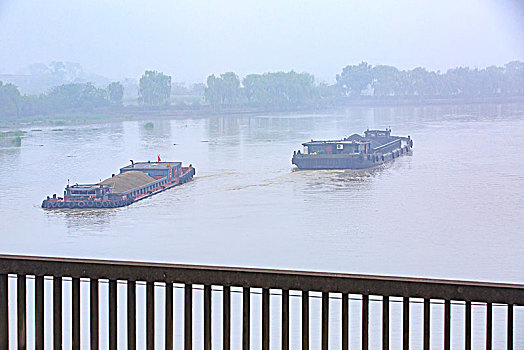 运河,船,水面,两岸