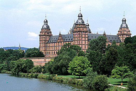德国,阿沙芬堡,著名,宫殿,莱茵河