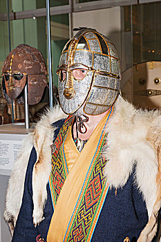 英格兰,伦敦,大英博物馆,衣服,盎格鲁撒克逊人,服饰,保护,萨顿,头盔