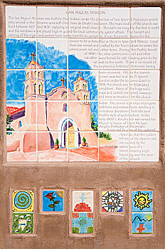 瓷砖,壁画,文化遗产,公园,索科罗镇,新墨西哥,美国