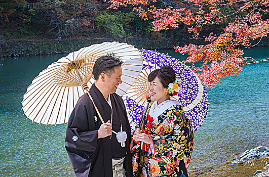 日本,京都,婚礼,秋叶