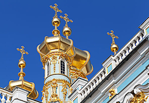 金色,圆顶,东正教,凯瑟琳宫,彼得斯堡