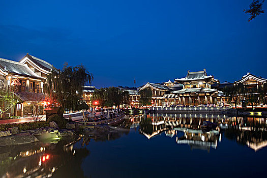 洛阳洛邑古城夜景