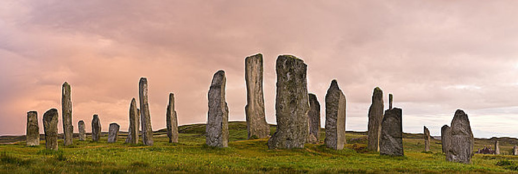 苏格兰,刘易斯岛,外赫布里底群岛,古老,立石