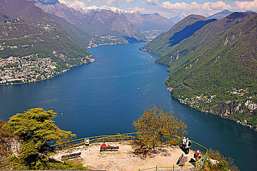 风景,东方,尖,湖,卢加诺,看,蒙特卡罗,山,提契诺河,瑞士,欧洲