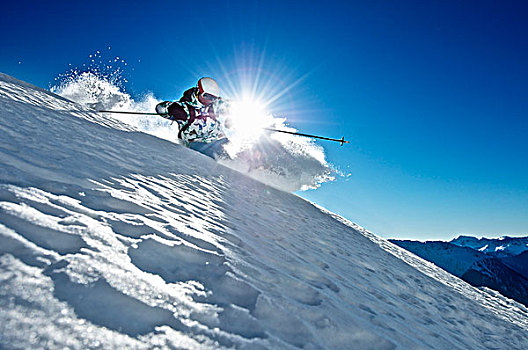 男人,滑雪,韦尔比耶,瑞士