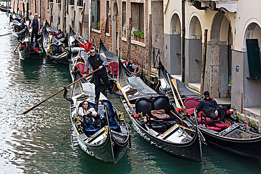 威尼斯,大运河,平底船夫