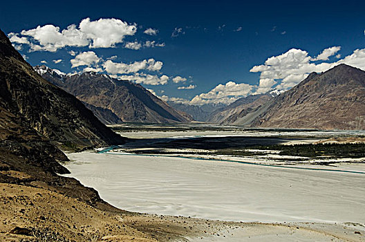 河,通过,山脉,山谷,查谟-克什米尔邦,印度