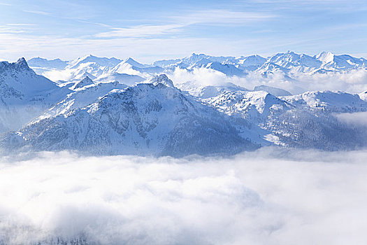 山峰,陶安,奥地利,俯视图