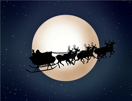 圣诞老人,雪橇,驯鹿