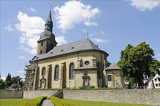 教堂,山谷,藻厄兰,北莱茵威斯特伐利亚,德国,欧洲