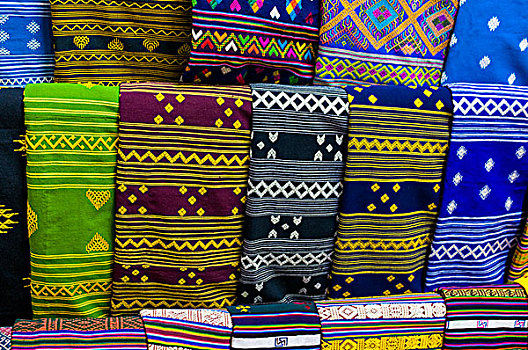 彩色,传统布料,出售,不丹
