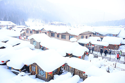 中国东北黑龙江省牡丹江市雪乡风景