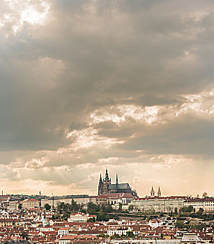 布拉格城堡,大教堂,老城广场,老城,区域,布拉格,捷克共和国,欧洲