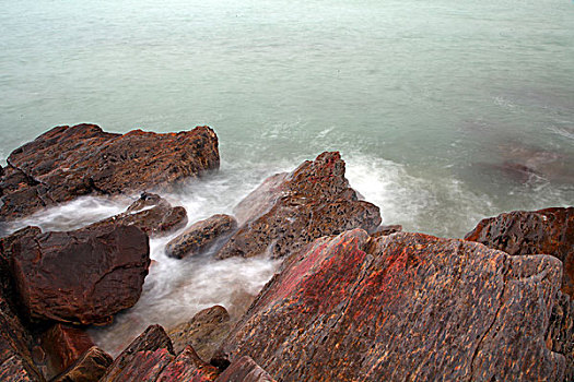 北海,银滩,礁石,沙滩,浴场,游客,海水,海浪,风光,自然,冠头岭,砥柱