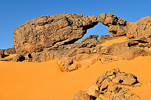 砂岩,岩石构造,沙丘,阿德拉尔,阿尔及利亚,撒哈拉沙漠,北非