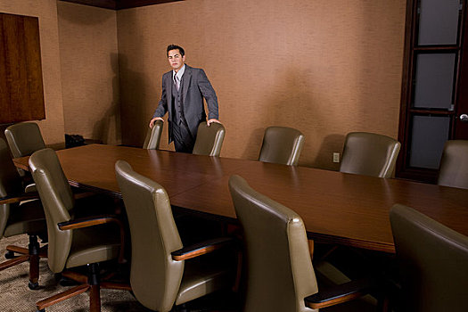 肖像,商务人士,站立,会议室