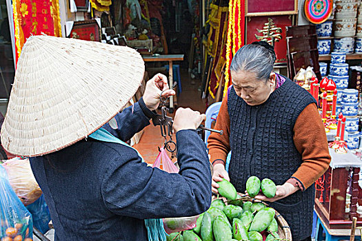 越南,河内,街头摊贩,销售,芒果