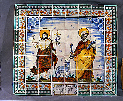 加泰罗尼亚,陶瓷,天花板,18世纪,圣徒
