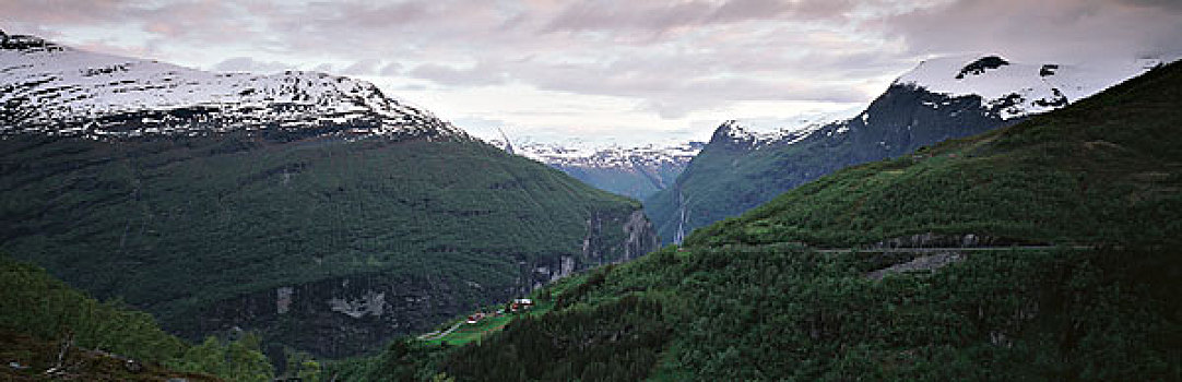 挪威,峡湾,风景,黄昏,大幅,尺寸