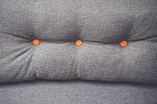 枕头,灰色,两个,圆,橙色,扣,沙发,特写