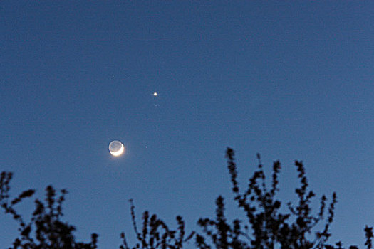月亮,月牙状,金星,夜空