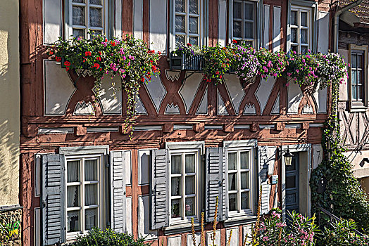 历史,半木结构房屋,18世纪,弗兰克尼亚,巴伐利亚,德国,欧洲