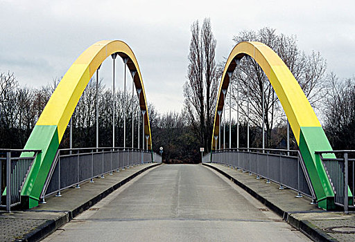 拱形,桥,上方,运输,水道,鲁尔区,北莱茵威斯特伐利亚,德国