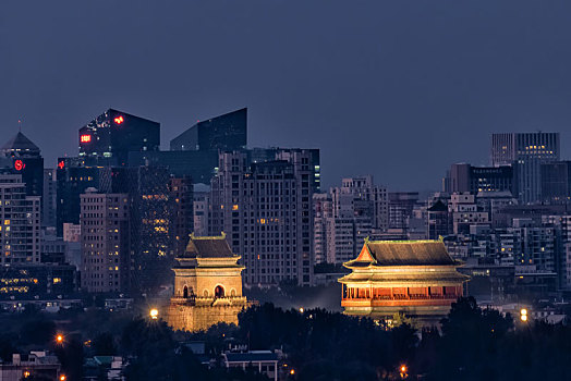 北京钟鼓楼夜景