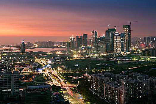 中国广东前海自贸区都市风光