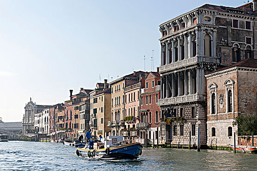 运输,船,运河,大,威尼斯,威尼托,意大利,南欧